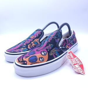 Vans Off The Wall Classic Slip-O Womens 10.5 Mens Size 8.5 507452 Black White